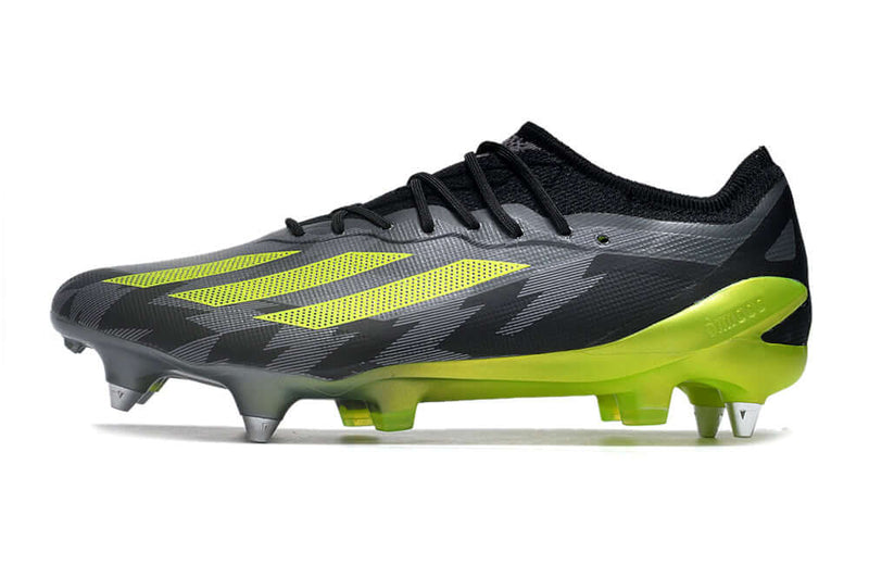 Adidas X CrazyFast.1 Aluminum Spike Black and Green "Crazycharged Pack" Field Football Boots