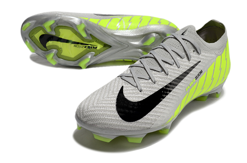 Chuteira Campo Nike Air Zoom Mercurial Vapor 16 Elite FG Cinza e Verde