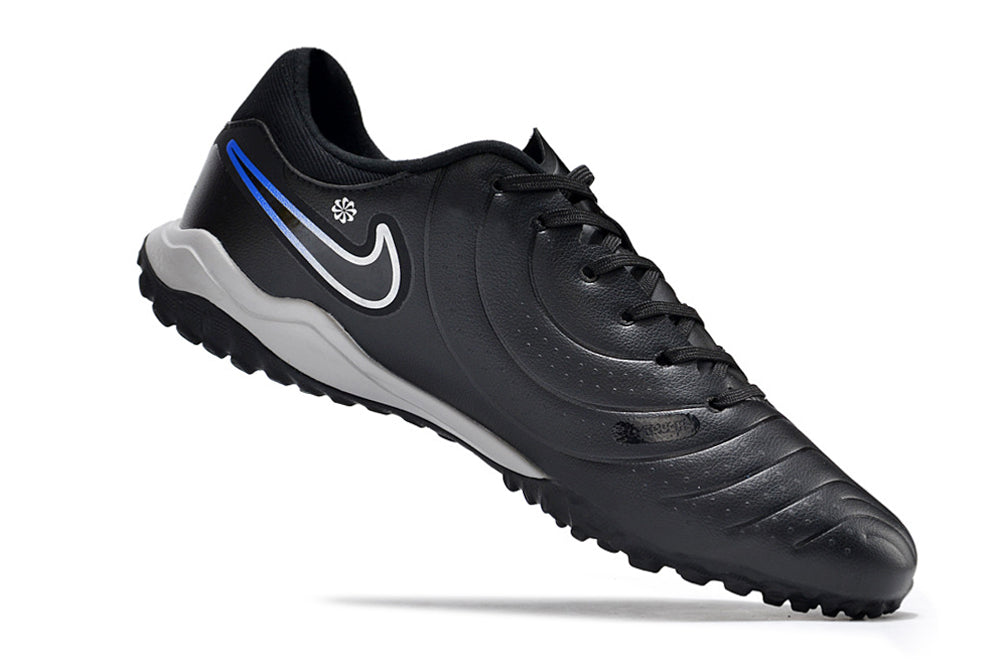 Chuteira Society Nike Tiempo Legend 10 Pro TF Preta e Azul Shadow Pac