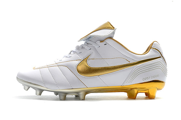 Nike Retro Tiempo Legend 7 Elite FG White and Gold R10 Football Boots