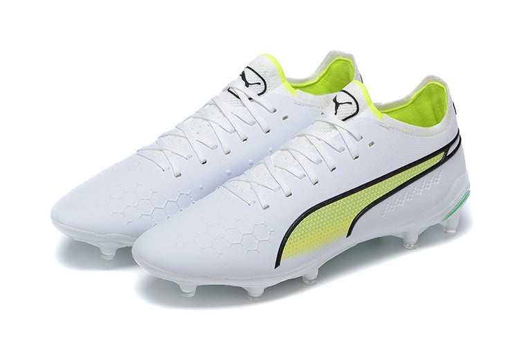 Puma King Ultimate FG White and Green "Pursuit Pack" Field Boots