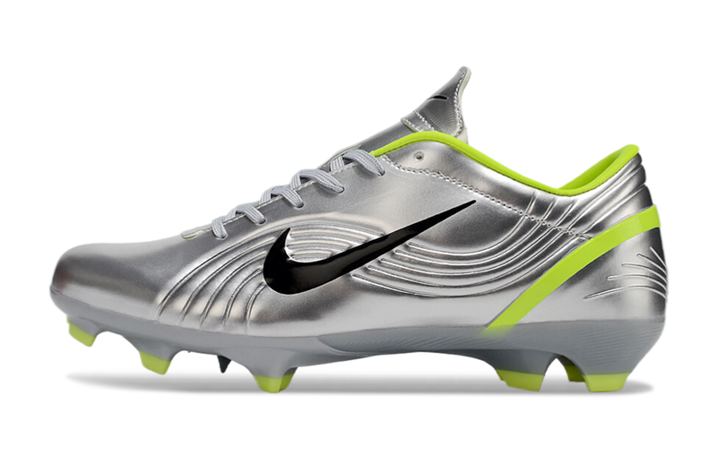 Chuteira Campo Nike Air Zoom Mercurial Vapor 1 Elite FG Prata e Verde "Ronaldo"