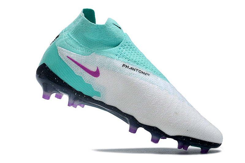 Botes de futbol Nike Phantom GX DF Elite FG blanc, verd i morat "Peak Ready Pack"