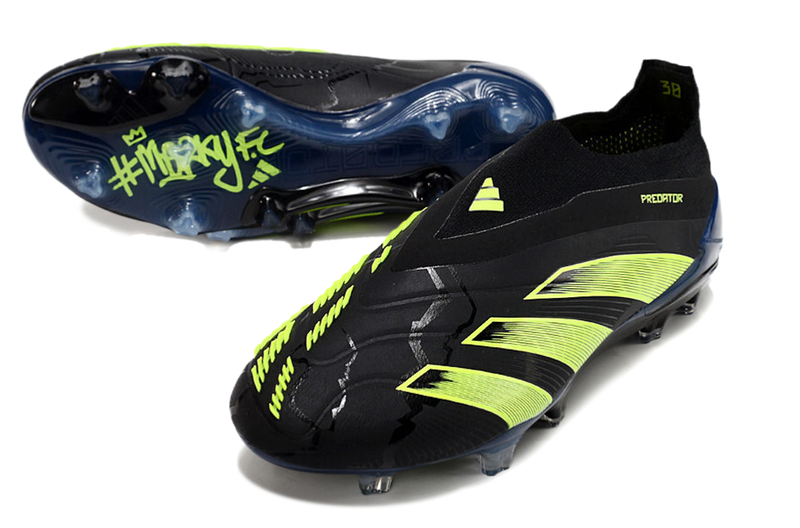 Chuteira Campo Adidas Predator LL Elite FG Preta e Verde "Edition Merky Pack"