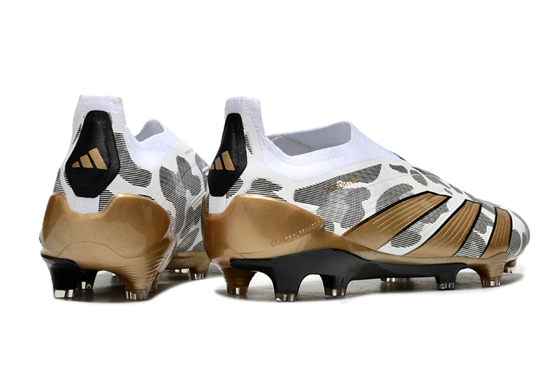 Chuteira Campo Adidas Predator LL Elite FG Branca e Dourada "Generation Pred 2.0 Pack"