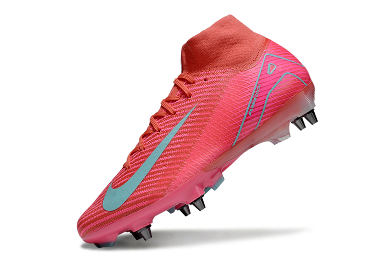 Chuteira Campo Nike Air Zoom Mercurial Superfly 10 Elite Trava Mista Rosa e Azul "Mad Energy"