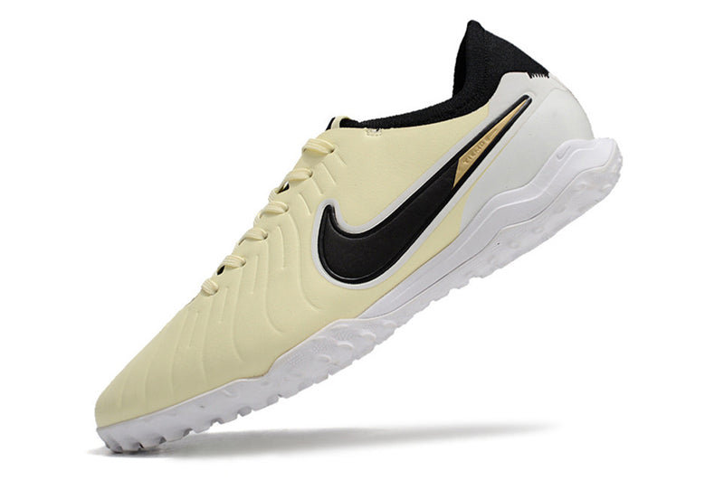 Chuteira Society Nike Tiempo Legend 10 Pro TF Bege e Preta "Mad Ready Pack"