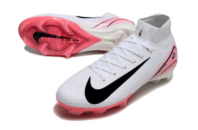 Chuteira Campo Nike Air Zoom Mercurial Superfly 10 Elite FG Branca e Rosa