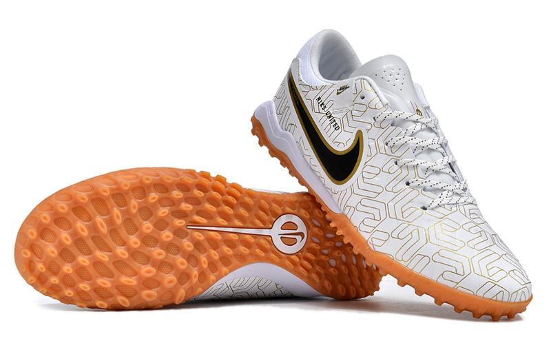 Nike Tiempo Legend 10 Pro TF White and Gold "United Golden Pack" Society Football Boots