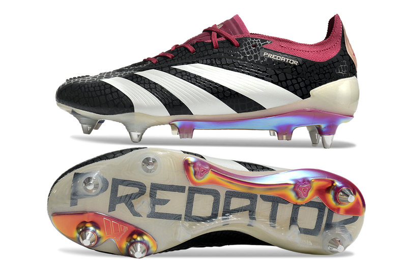 Adidas Predator Elite Aluminum Spike Field Cleats Black and Purple 