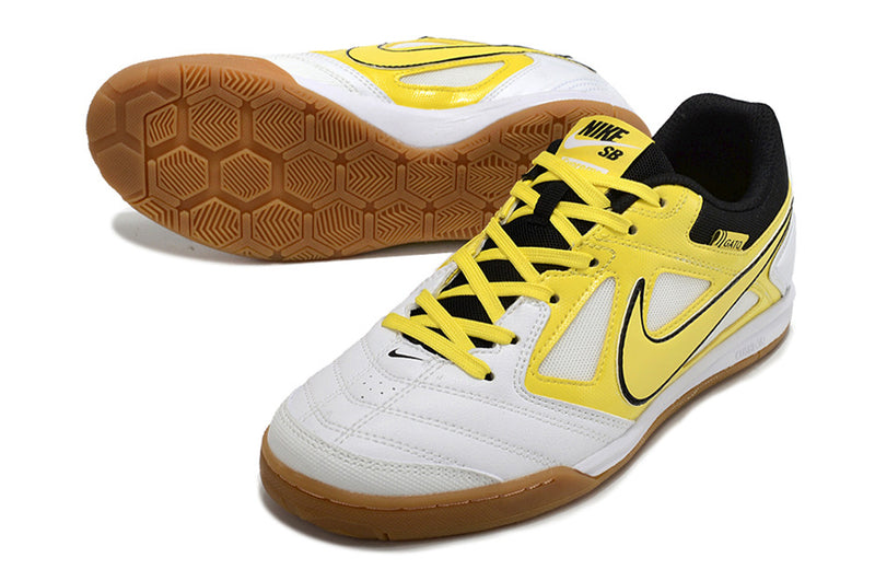 Chuteira Futsal Supreme x Nike SB Gato IC Branca, Amarelo e Preto