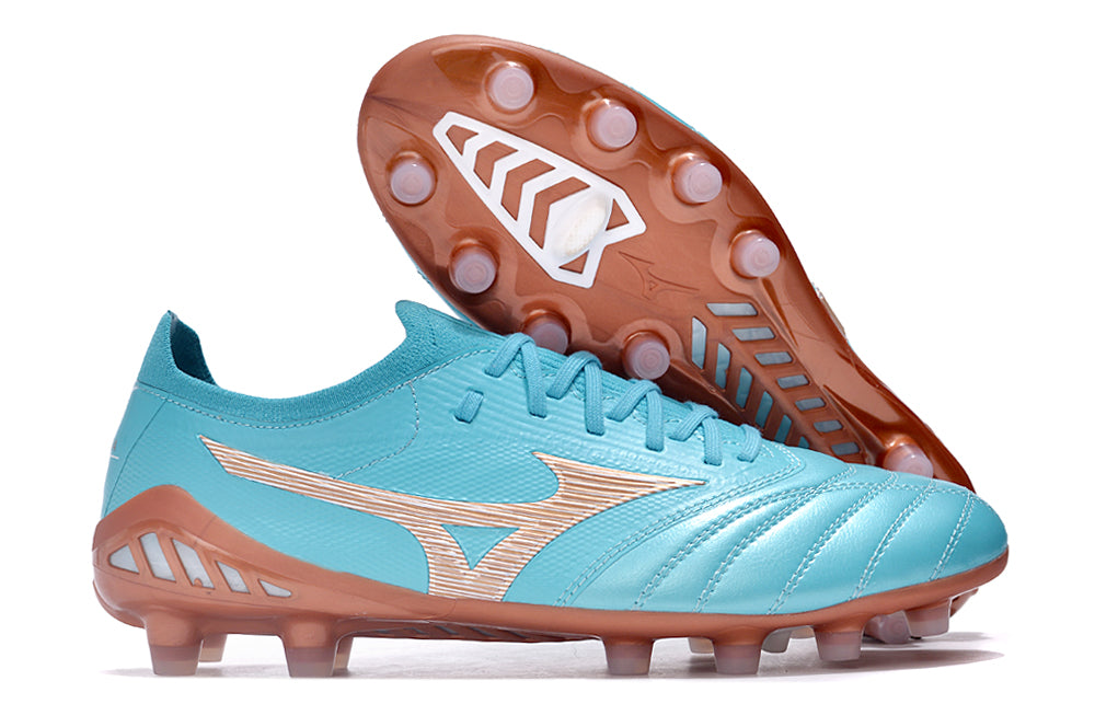 Mizuno Morelia Neo 3 FG Blue and Bronze 