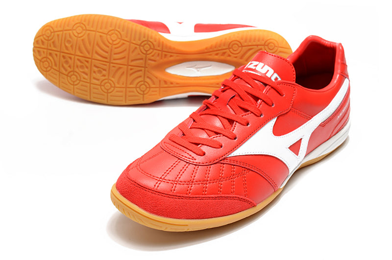 Chuteira Futsal Mizuno Morelia Sala IC Vermelha e Branca