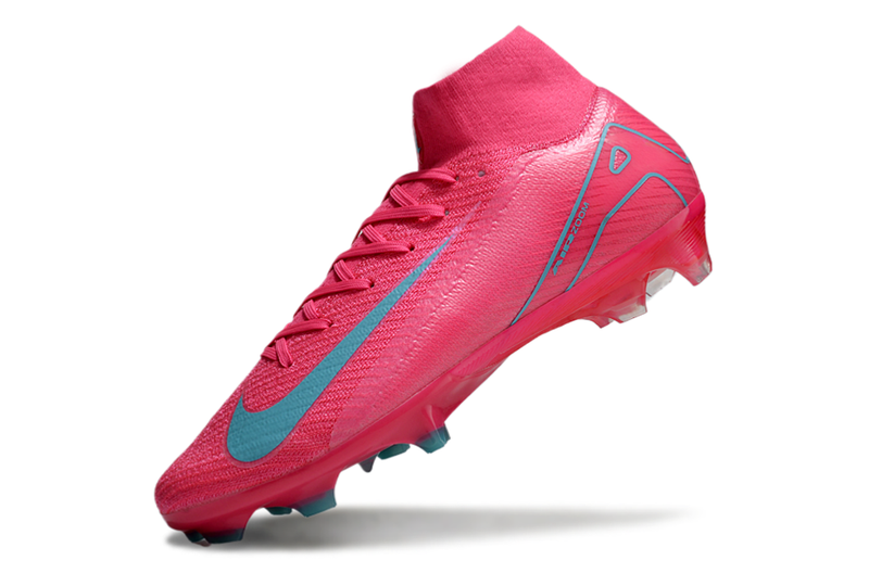 Chuteira Campo Nike Air Zoom Mercurial Superfly 10 Elite FG Rosa e Azul