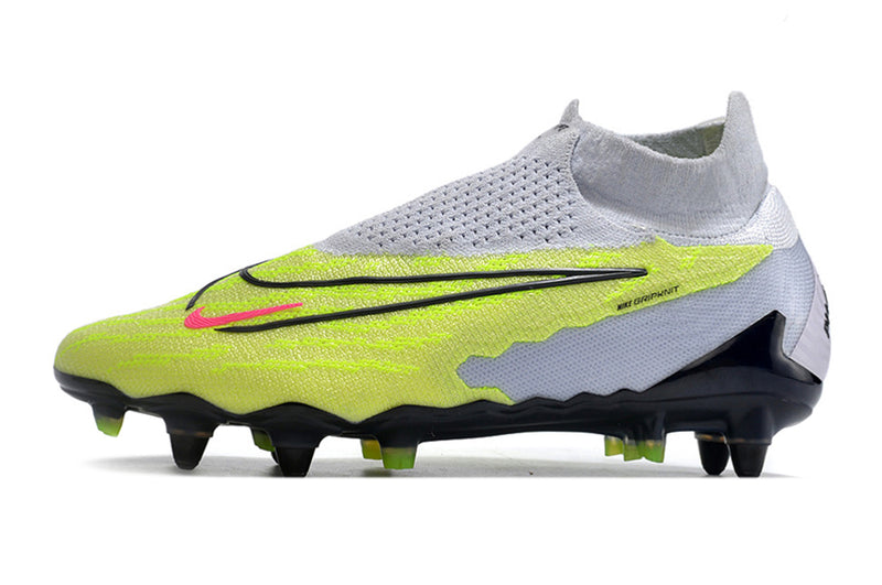 Bota de futbol Nike Phantom GX DF Elite amb punta d'alumini gris i verd "Paquet lluminós"