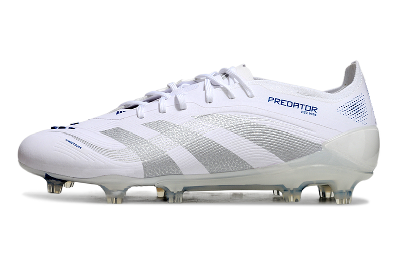 Chuteira Campo Adidas Predator Elite FG Branca e Azul "Polar Victory"