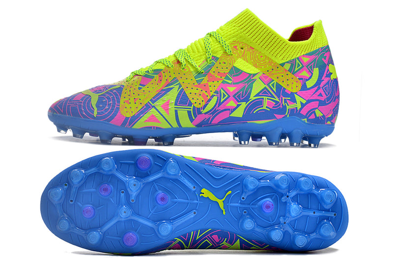 Puma Future Ultimate MG Green, Pink and Blue "Energy Pack" Society Football Boots