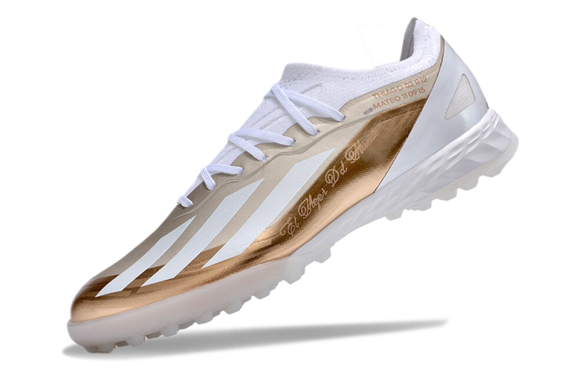 Adidas X Crazyfast Messi.1 TF White and Gold "El Ocho" Society Football Boots