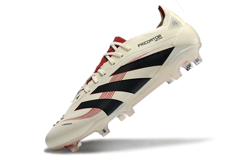 Chuteira Campo Adidas Predator Elite FG Bege e Vermelha