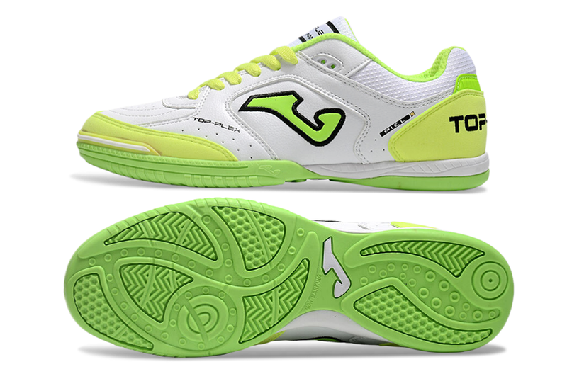 Joma Top Flex Rebound IC White and Green Futsal Boot 