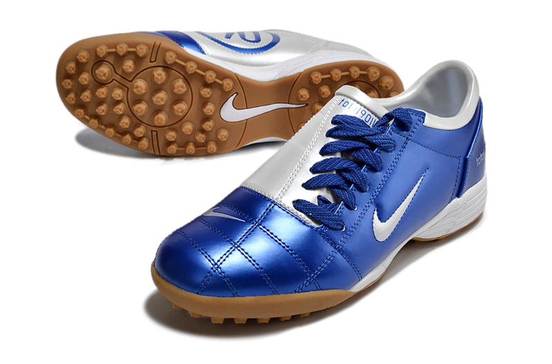 Chuteira Society Nike Total 90 TF Azul e Branca