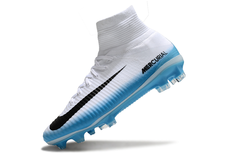 Nike Retro Mercurial Superfly 5 FG White and Blue Football Boots 