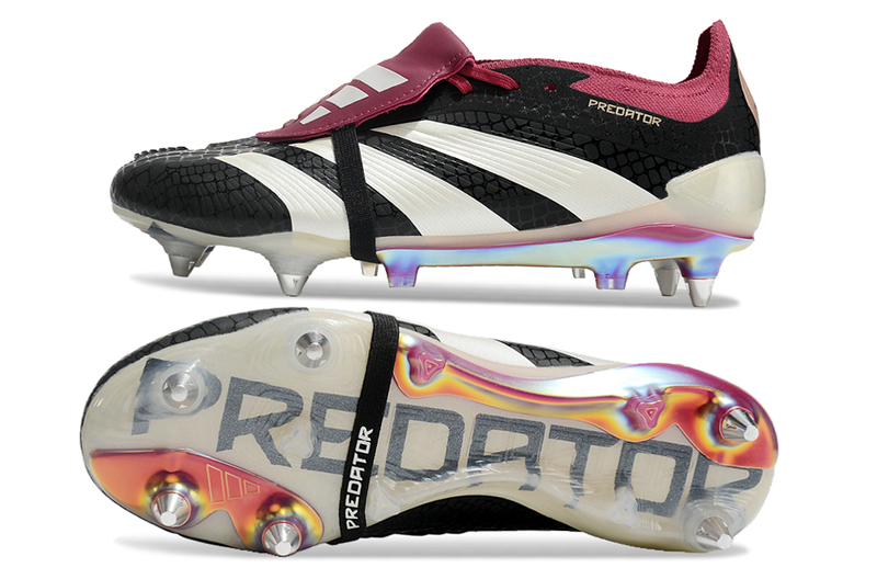 Chuteira Campo Adidas Predator Elite FT 30 Ponta de Aluminio Preta e Roxa