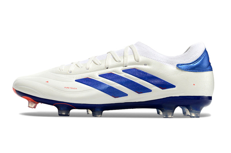 Botes de futbol Adidas Copa Pure II + FG blanc, blau i vermell "Paquet avançat"