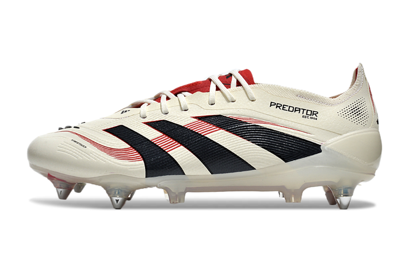 Chuteira Campo Adidas Predator Elite FT 30 Ponta de Aluminio Bege, Vermelha e Preta