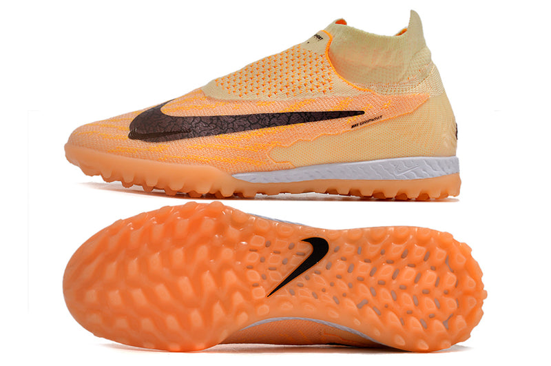 Chuteira Society Nike Phantom GX DF Elite TF Laranja "Fusion Pack"