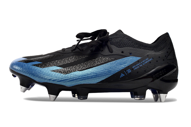 Adidas X Crazyfast.1 Aluminum Spike Black and Blue "Bugatti" Field Cleats 