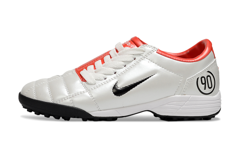 Chuteira Society Nike Total 90 TF Branca e Vermelha