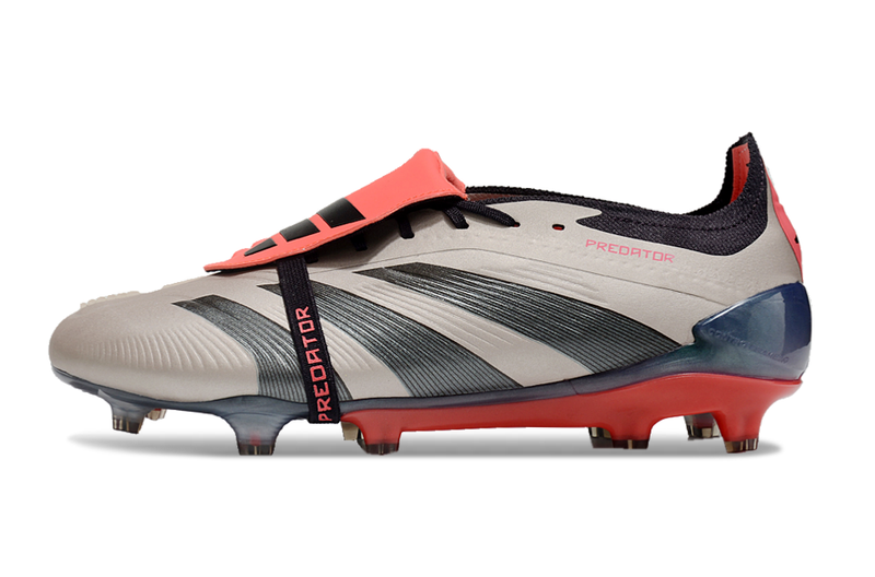 Chuteira Campo Adidas Predator FT 30 Elite FG Prata, Preto e Vermelho "Vivid Horizon Pack"