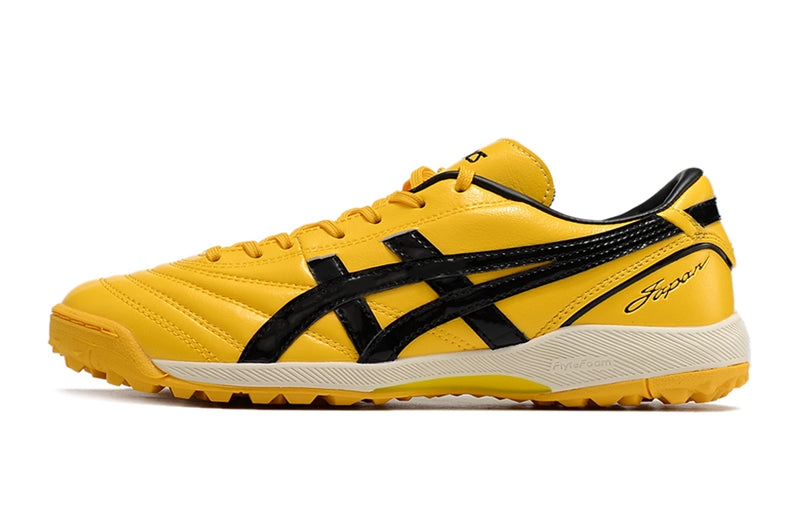 Chuteira Society Asics Japan TF Amarela e Preta