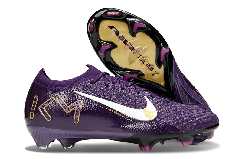 Chuteira Campo Nike Air Zoom Mercurial Vapor 16 Elite FG Roxo "Mbappe"