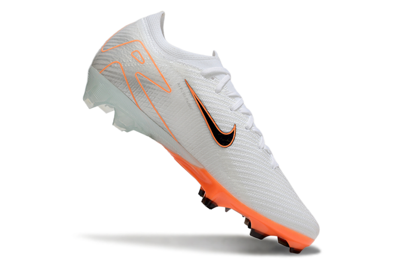 Chuteira Campo Nike Air Zoom Mercurial Vapor 16 Elite FG Branca e Laranja