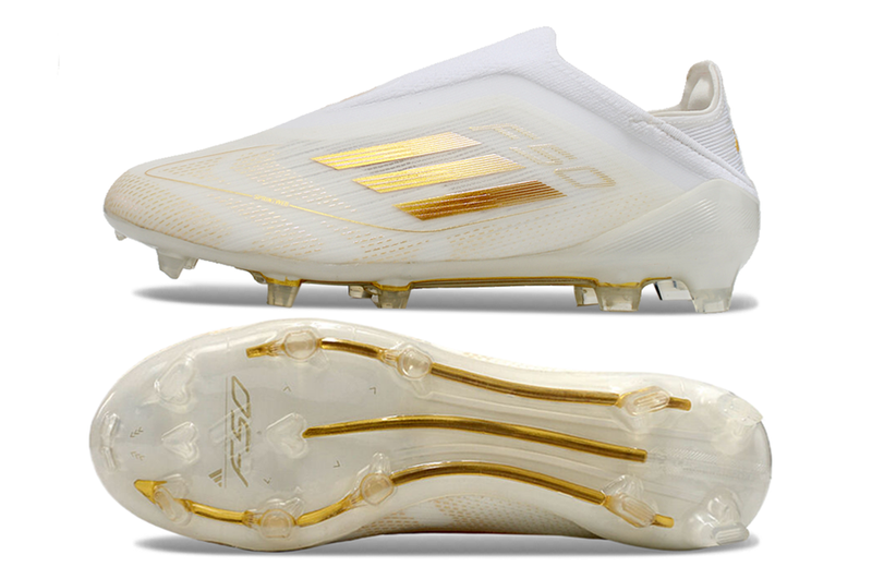 Desempenho e Estilo: A Adidas F50 LL FG "Day Spark" combina um design branco e dourado elegante com alta performance. Ideal para campos firmes, oferece tração superior e estabilidade com sua sola FG e tecnologia SprintFrame.

Conforto e Ajuste: O cabedal sintético leve e a palmilha com amortecimento garantem conforto e um ajuste preciso, enquanto o forro acolchoado proporciona suporte adicional.