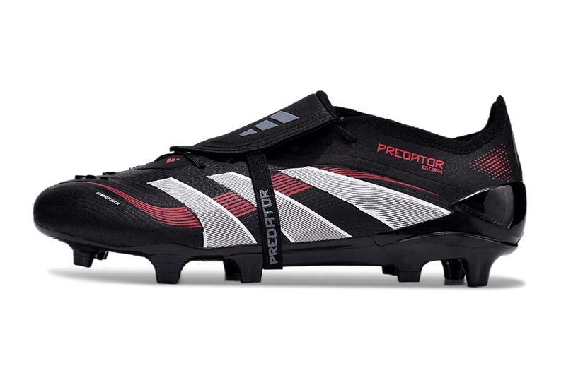 Chuteira Campo Adidas Predator FT 30 Elite FG Preta e Vermelha "Stealth Victory"