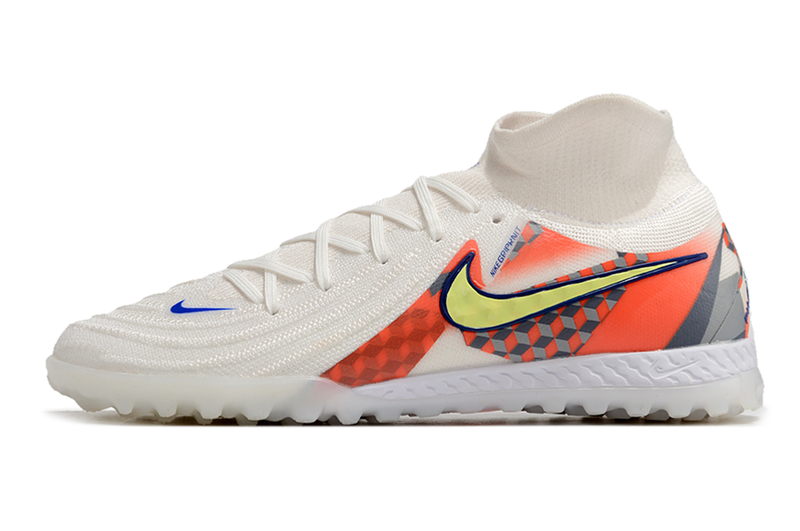 Bota de futbol Nike Phantom Luna 2 Elite TF blanca, grisa i vermella "Barna Pack".