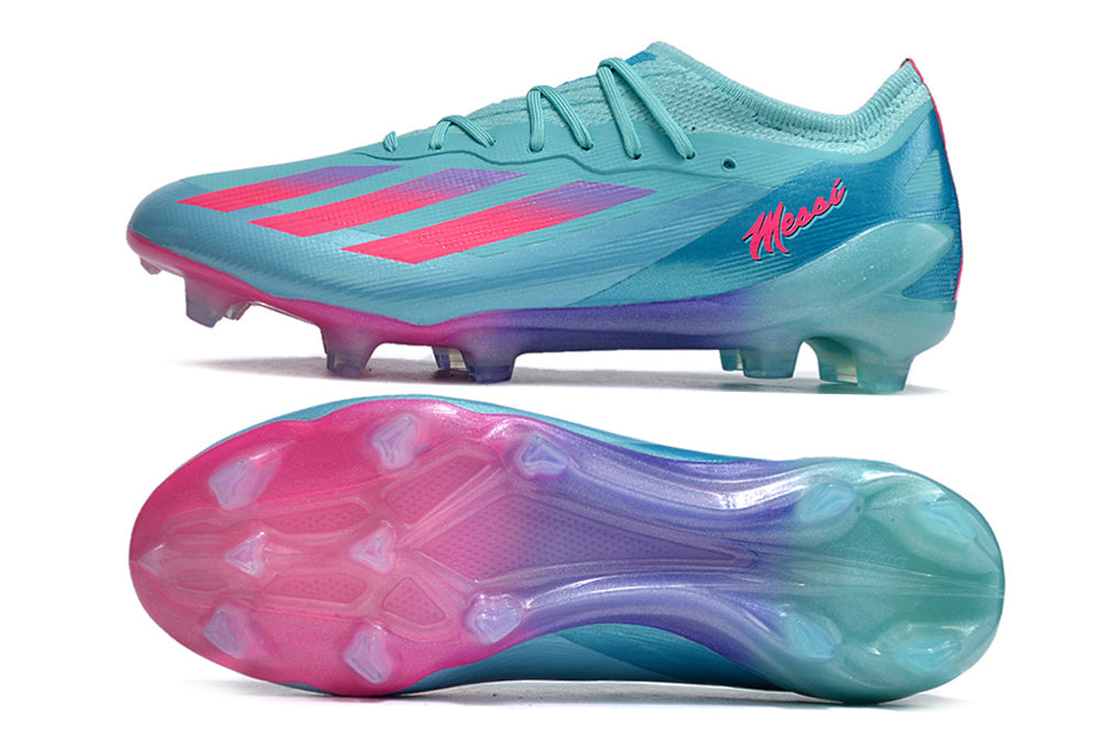 Adidas X CrazyFast Messi.1 FG Blue and Pink Miami Vice Field Boots