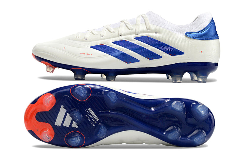 Botes de futbol Adidas Copa Pure II + FG blanc, blau i vermell "Paquet avançat"