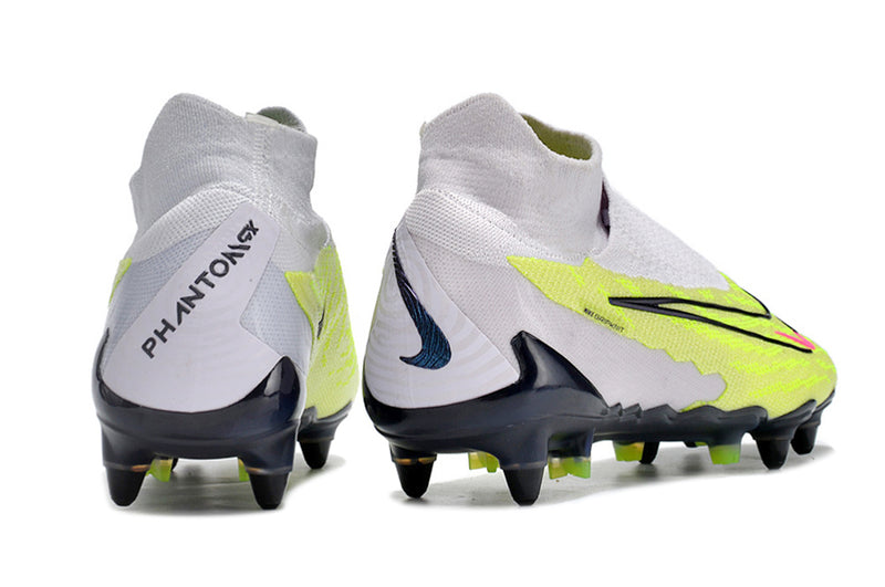 Bota de futbol Nike Phantom GX DF Elite amb punta d'alumini gris i verd "Paquet lluminós"