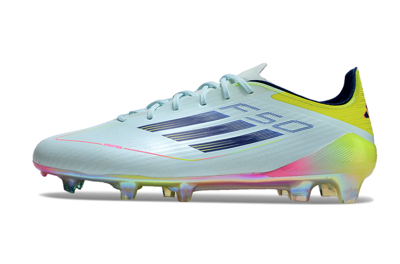 Botes de futbol Adidas F50 FG blau, rosa i groc "Paquet de botes olímpiques" 