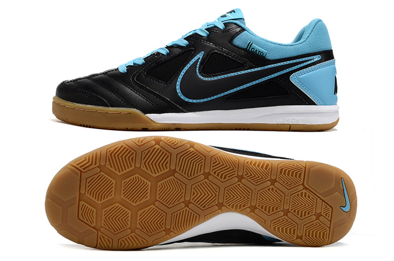 Chuteira Futsal Supreme x Nike SB Gato IC Preta e Azul