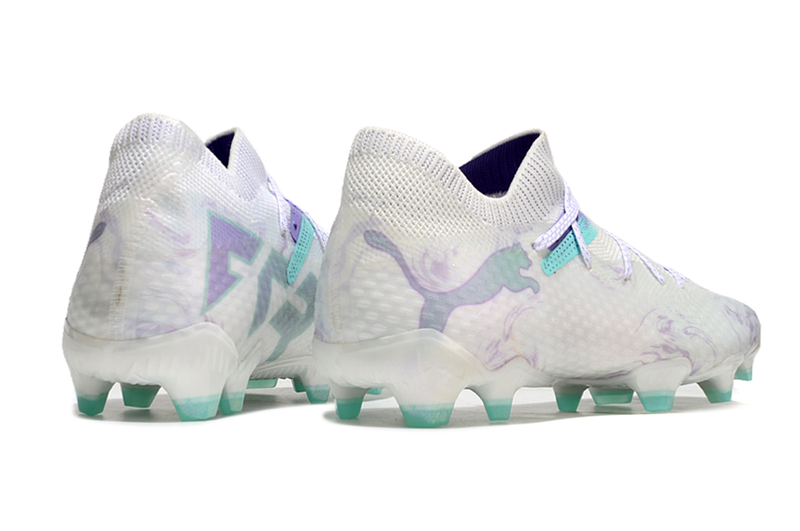 Bota de futbol Puma Future 7 FG Campo blanca, verda i violeta "Brilliance Pack" 