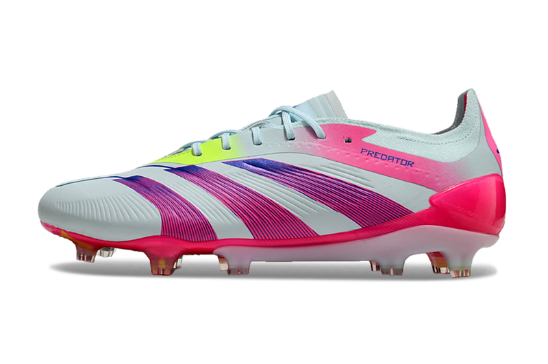 Chuteira Campo Adidas Predator Elite FG Branca e Rosa "Stellar Icon Pack"