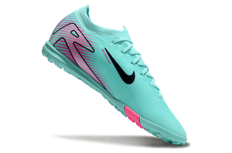 Chuteira Society Nike Air Zoom Mercurial Vapor 16 Elite TF Verde e Rosa