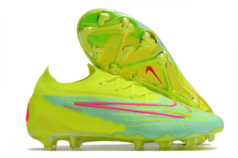 Precisão é com a Chuteira de Campo Nike Phantom GX Elite FG Verde e Rosa na Farda de Boleiro, Garanta a qualidade de Jogadores Profissionais