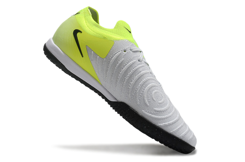 Chuteira Futsal Nike Phantom GX 2 Elite IC Cinza e Verde "Mad Voltage"