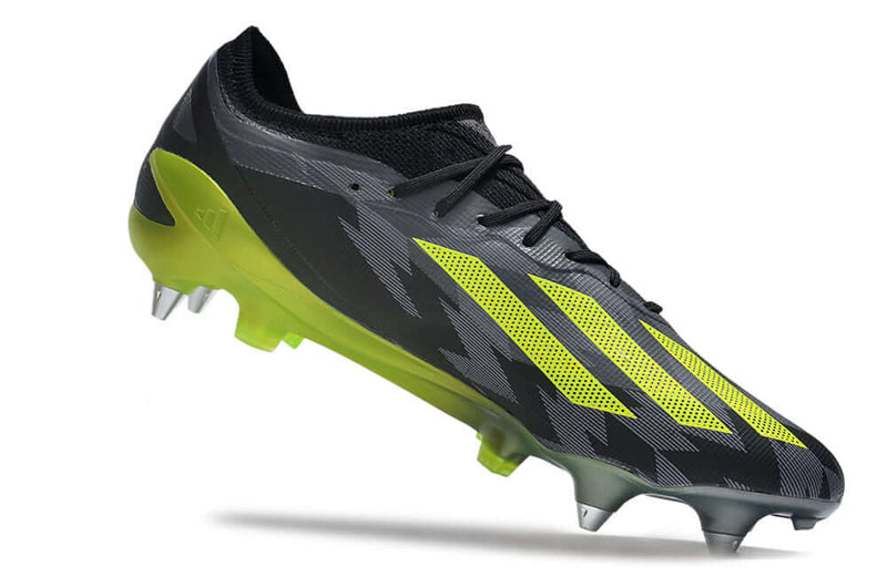 Chuteira Campo Adidas X CrazyFast.1 Ponta de Aluminio Preta e Verde "Crazycharged Pack"